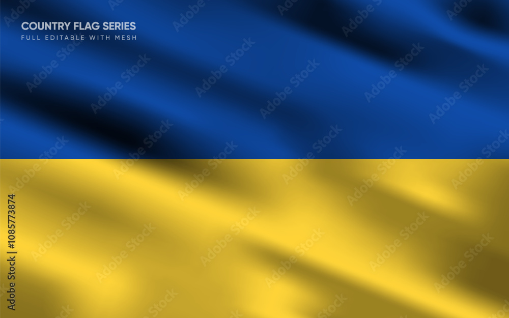Realistic vector illustration of Ukraine flag, EPS10 Realistic vector illustration of Ukraine flag, EPS10