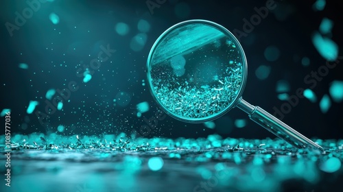 Wallpaper Mural Magnifying Glass: A magnifying glass focusing on a small object, representing science, research, and close examination. Torontodigital.ca