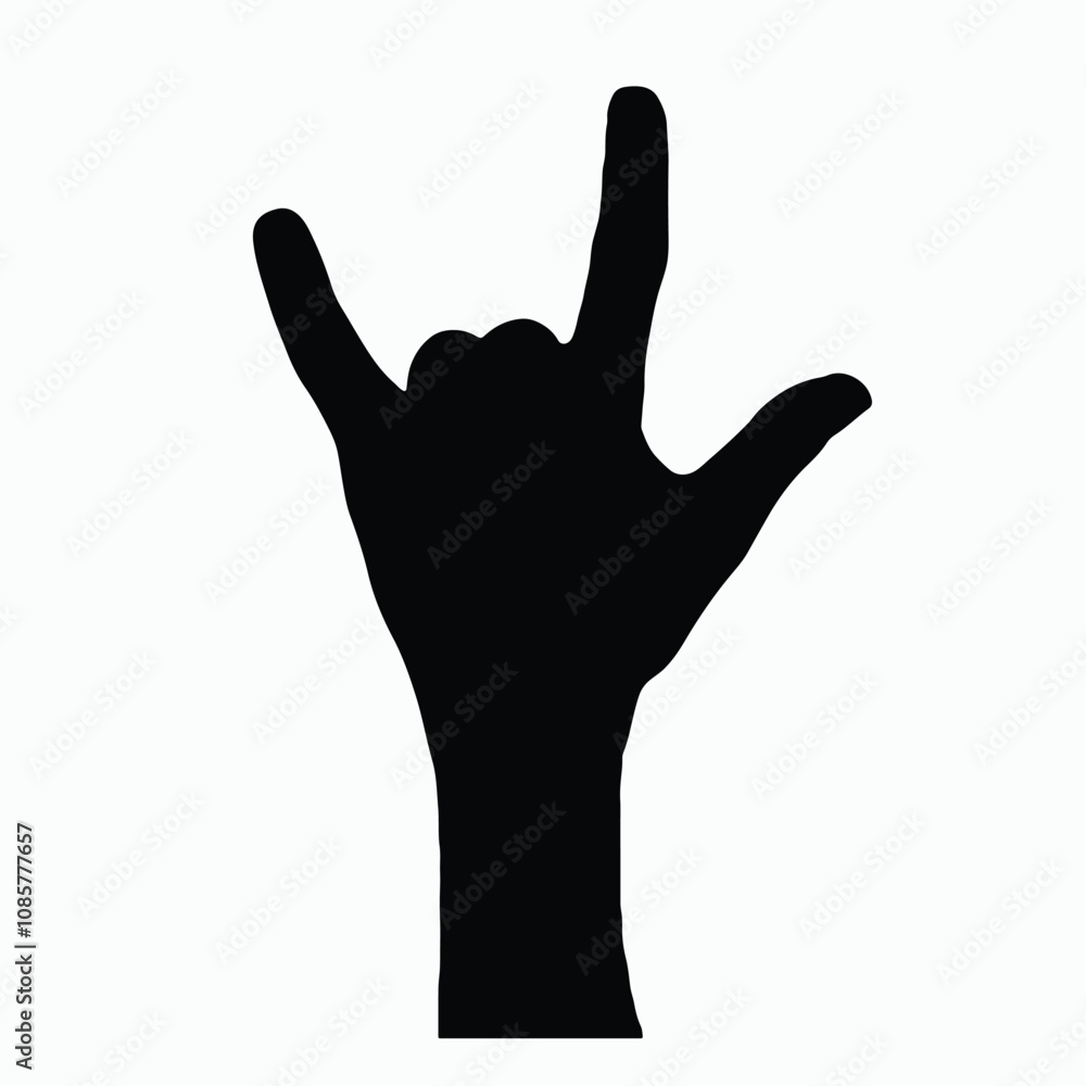 Obraz premium Silhouette of a hand forming the 