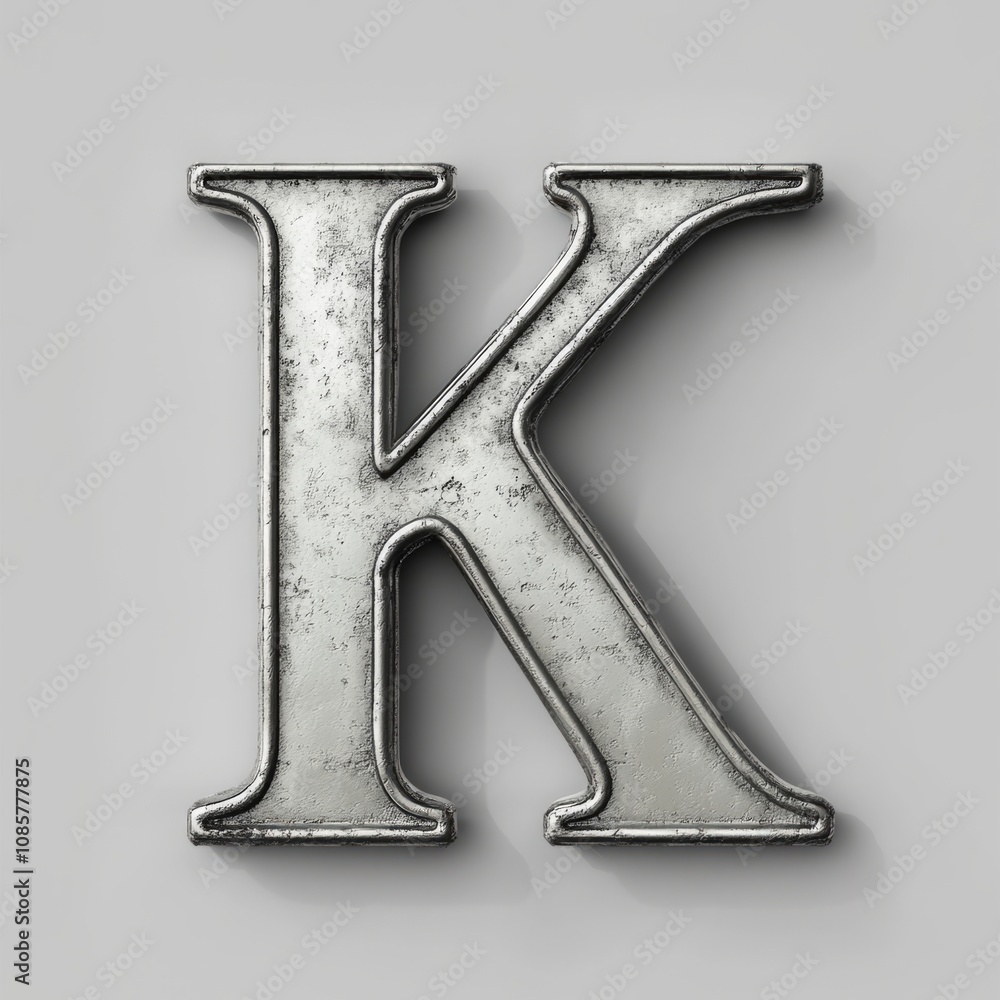 Stylized design of the letter K, isolated on a clean background Stylized design of the letter K, isolated on a clean background
