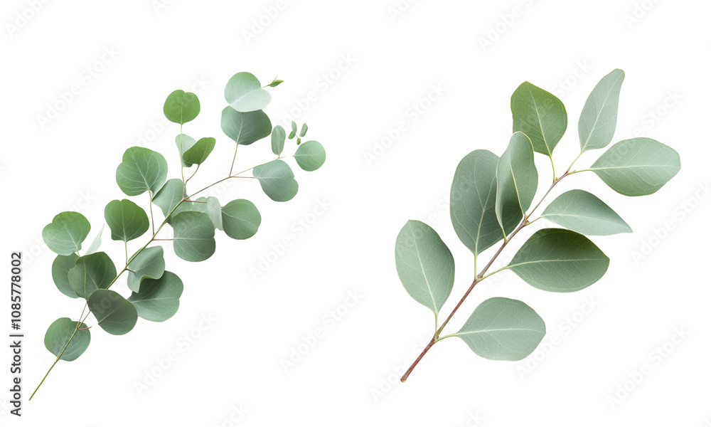 Fresh eucalyptus sprig , isolated Fresh eucalyptus sprig , isolated