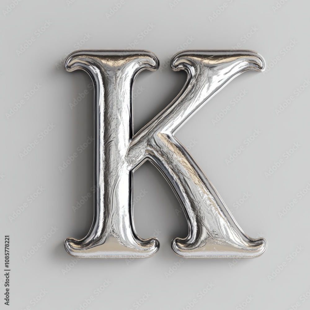Stylized design of the letter K, isolated on a clean background Stylized design of the letter K, isolated on a clean background