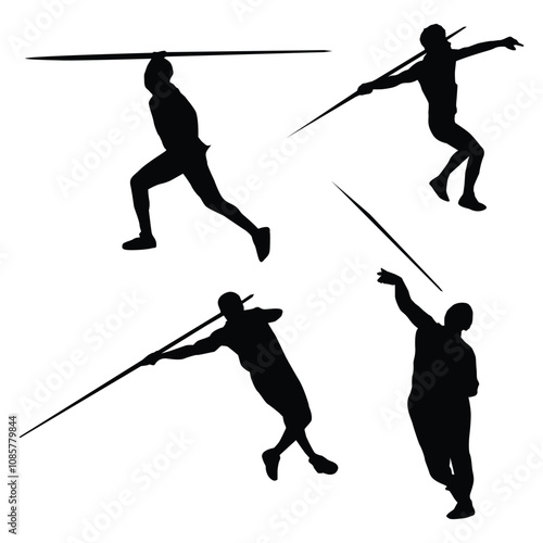 javelin throw silhouette shape drawing Vol 2