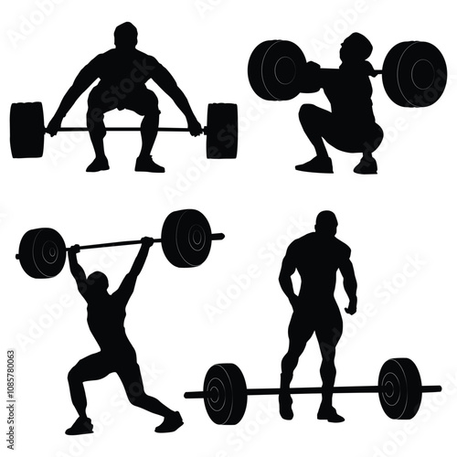 weightlifting Silhouette shape drawing Vol 4