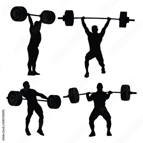 weightlifting Silhouette shape drawing Vol 3