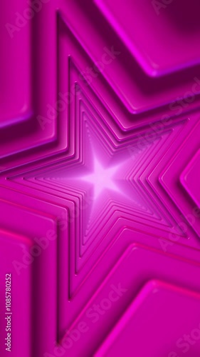 Travelling down an endless bright pink tunnel of ever expanding shapes. photo