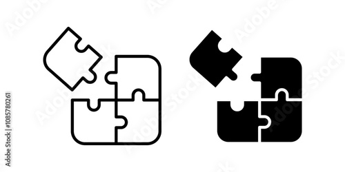 Puzzle icon set .Symbol isolated white background. vector illustration. color editable.