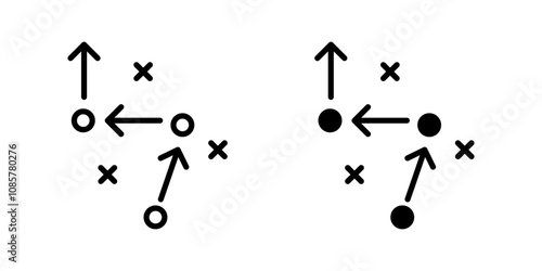 soccer tactics icon set .Symbol isolated white background. vector illustration. color editable.