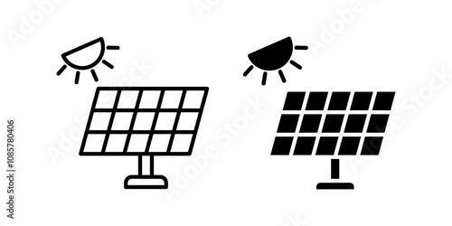 This Solar energy Icon set .Symbol isolated white background. vector illustration. color editable.