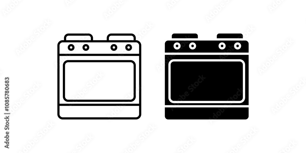 Gas stove icon set .Symbol isolated white background. vector illustration. color editable. Gas stove icon set .Symbol isolated white background. vector illustration. color editable.