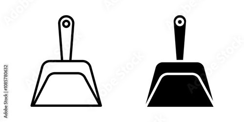 dustpan icon set .Symbol isolated white background. vector illustration. color editable.