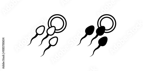  fertilized by sperm icon set .Symbol isolated white background. vector illustration. color editable.