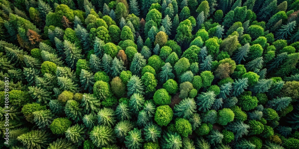 Aerial View of a Lush, Verdant Forest Canopy Featuring a Diverse Array of Evergreen and Deciduous Trees Aerial View of a Lush, Verdant Forest Canopy Featuring a Diverse Array of Evergreen and Deciduous Trees