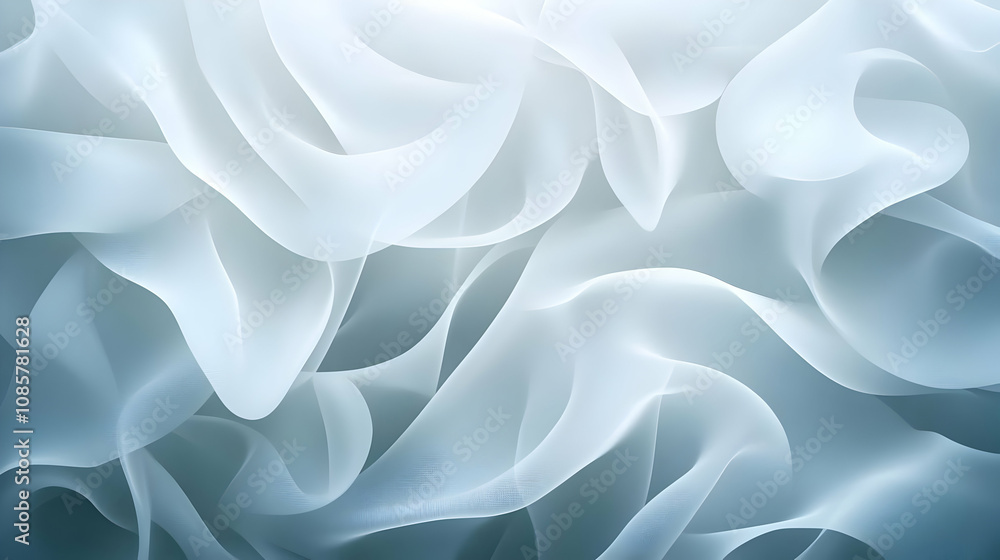 Elegant abstract flow of soft white fabric, conveying a sense of calm and tranquility in design. Elegant abstract flow of soft white fabric, conveying a sense of calm and tranquility in design.