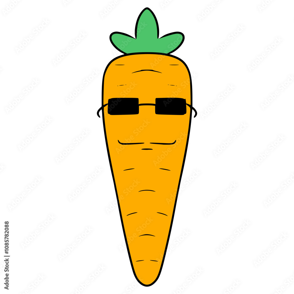 character carrot illustration hand drawn isolated vector