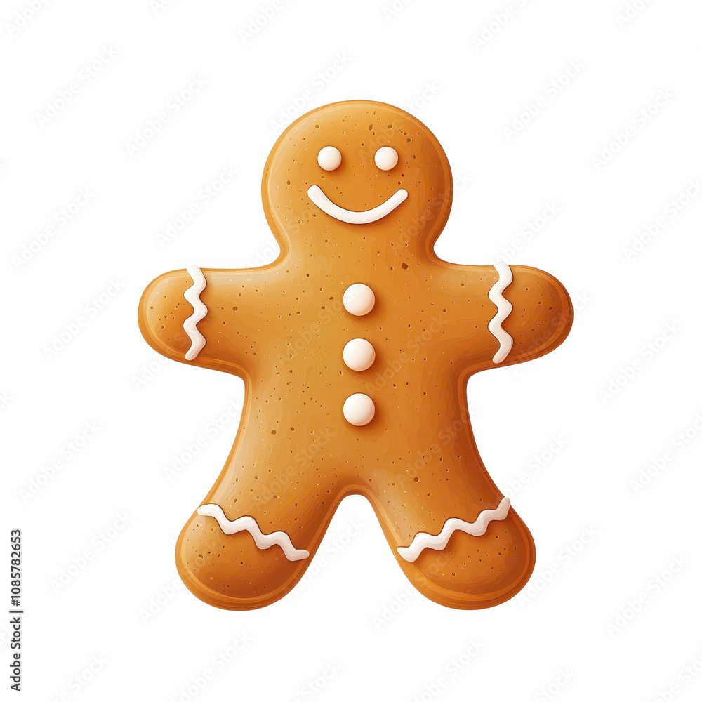 Gingerbread man cookie with icing details, perfect for Christmas treats. This festive dessert brings joy and warmth to holiday celebrations Gingerbread man cookie with icing details, perfect for Christmas treats. This festive dessert brings joy and warmth to holiday celebrations