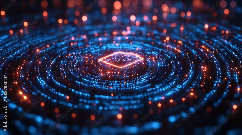 Artistic representation of visual security featuring glowing firewalls encrypted data layers digital symbols for comprehensive protection Artistic representation of visual security featuring glowing firewalls encrypted data layers digital symbols for comprehensive protection