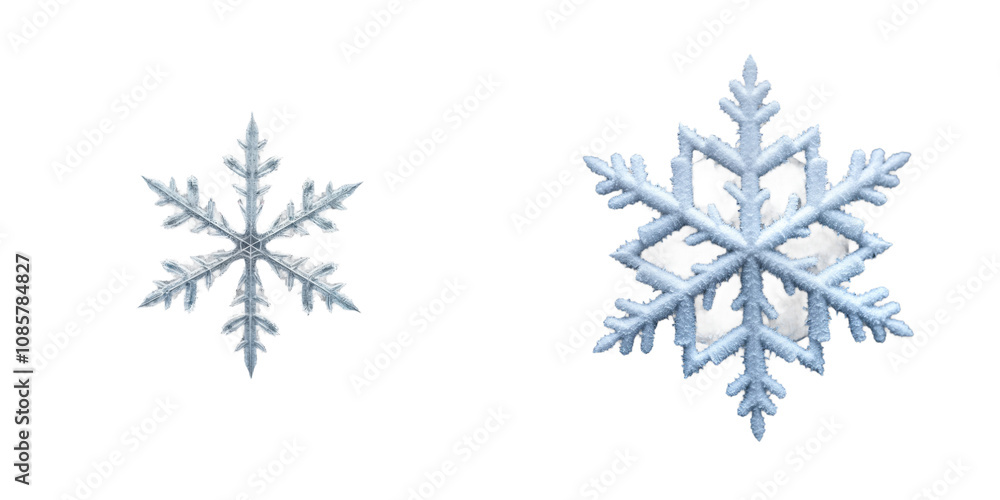 Macro photo shows two frozen snowflakes against alpha layer. Detailed design, structure visible. Frozen beauty of winter. Perfect for winter themes. Nature beauty, winter scenery, cold weather, Png. Macro photo shows two frozen snowflakes against alpha layer. Detailed design, structure visible. Frozen beauty of winter. Perfect for winter themes. Nature beauty, winter scenery, cold weather, Png.