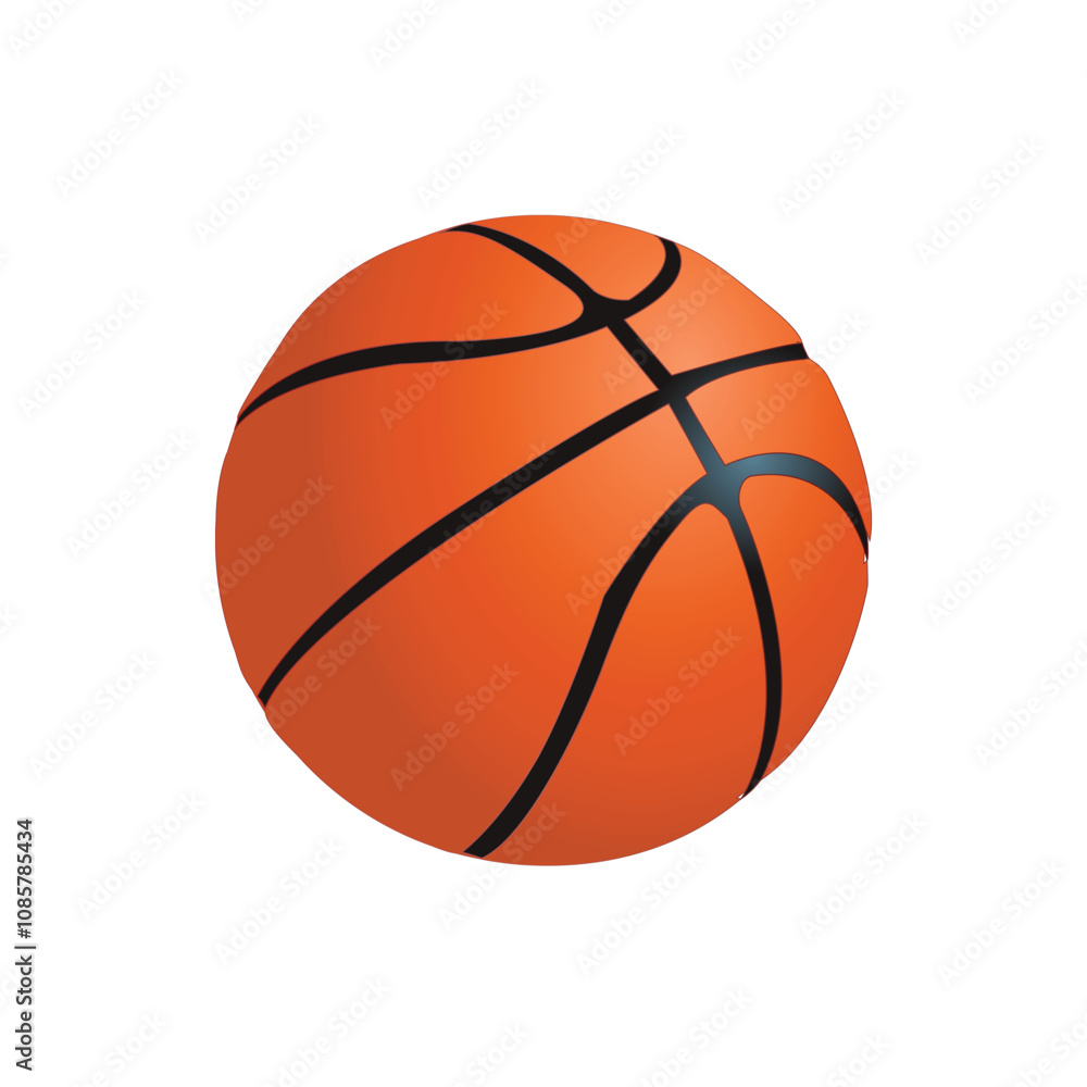 Fototapeta premium Balle Basket Ball Vector Illustration Drawing