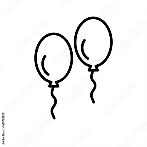 Balloon icon.Symbol isolated white background. vector illustration. color editable. photo