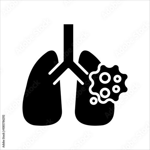 Lungs icon flat design, isolated on white background. a light symbol for a website. User interface. Vector illustration