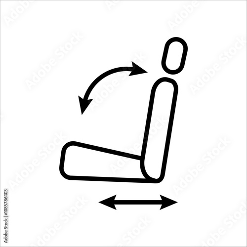 Car seat adjustment icon.Symbol isolated white background. vector illustration. color editable.