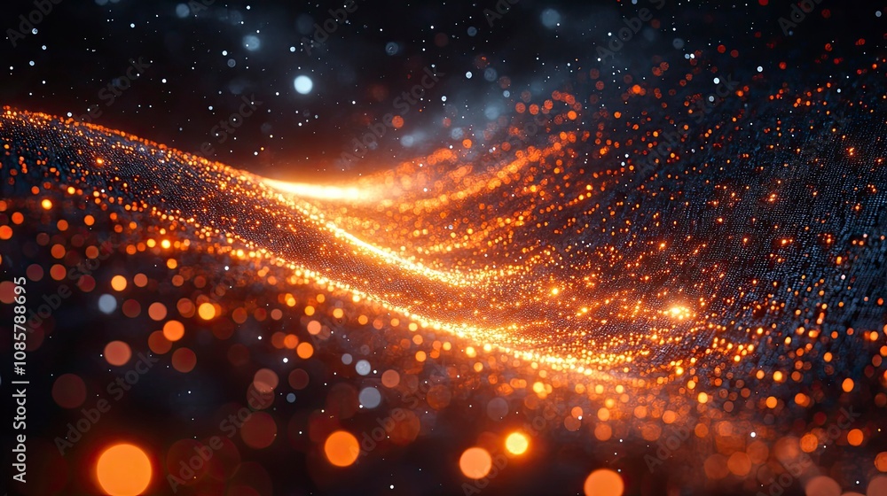 Obraz premium Digital galaxy forming from streams of binary code