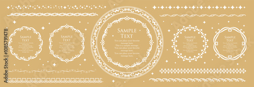 クリスマスのフレームデザインセット