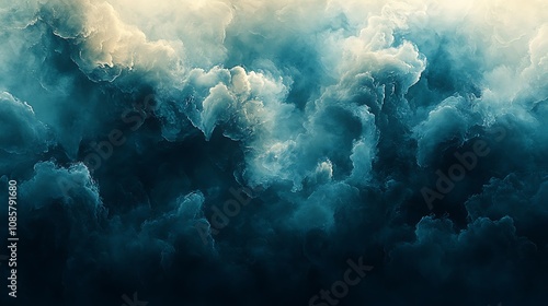 Abstract teal watercolor background with dark blue color