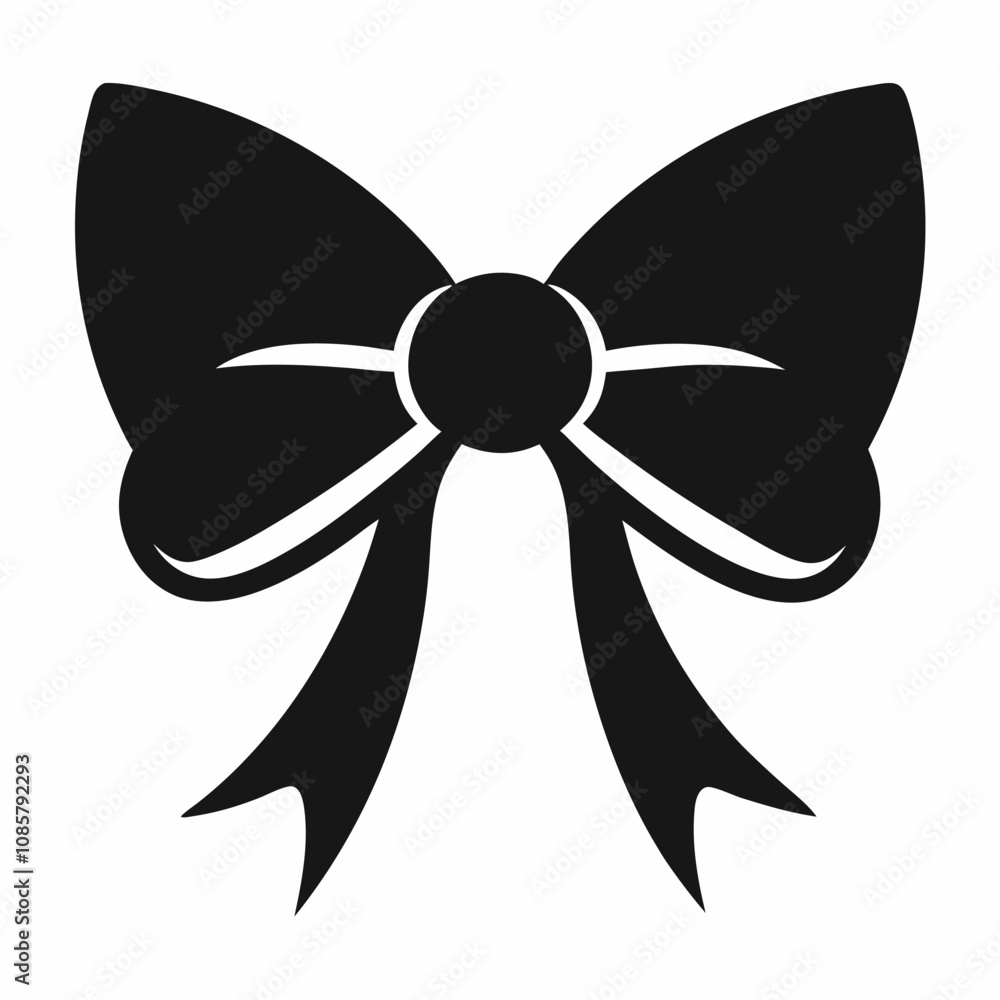 A silhouette black coquette bow vector art on white background A silhouette black coquette bow vector art on white background