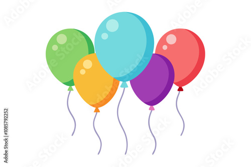 Happy birthday coloring balloons vector art on white background