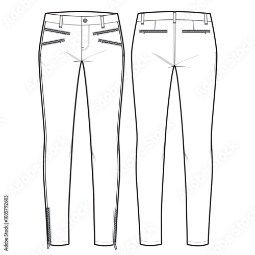 Zip Skinny Trousers