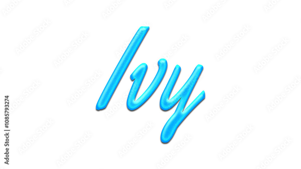 Glowing blue effect of name Ivy on white background. Glowing blue effect of name Ivy on white background.