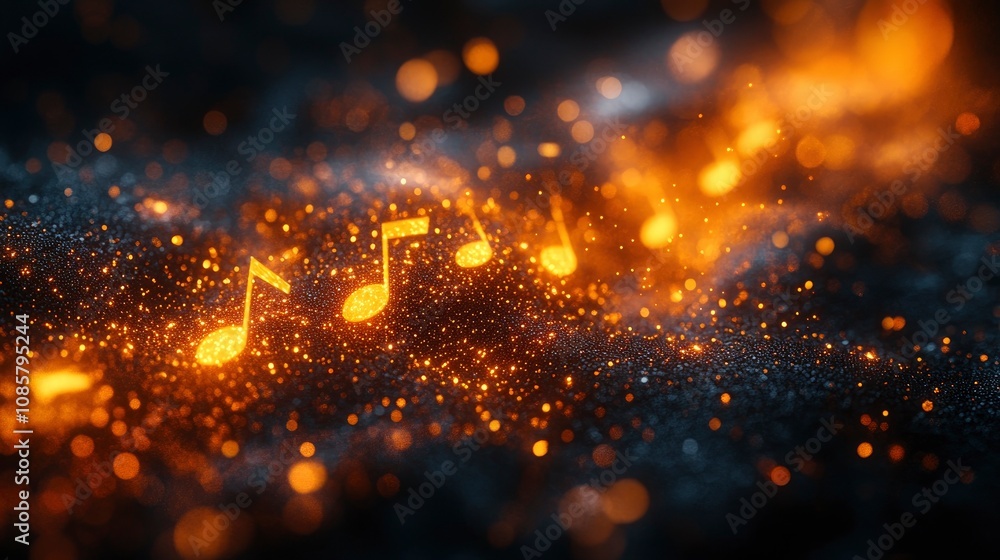 Naklejka premium Neural network forming musical notes