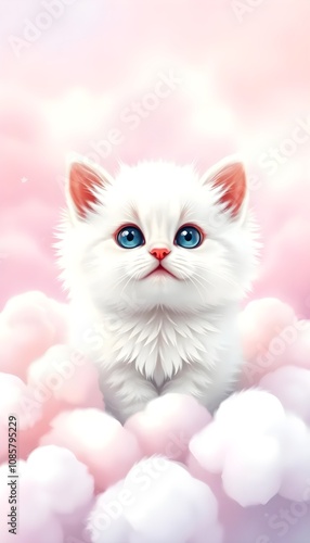 A cute cat among the clouds.

