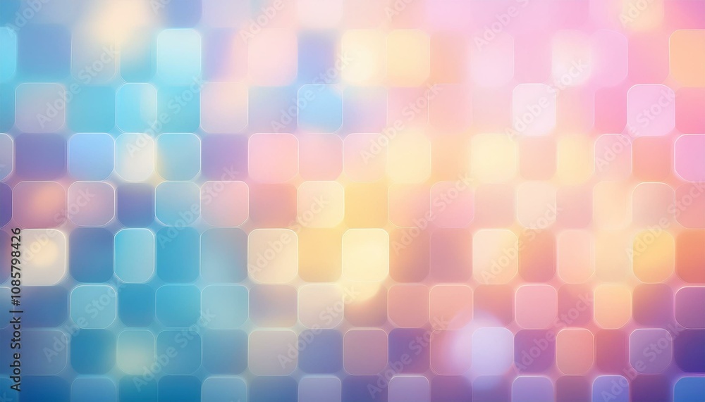 Soft pastel-colored squares create a dreamy, blurred background. Soft pastel-colored squares create a dreamy, blurred background.