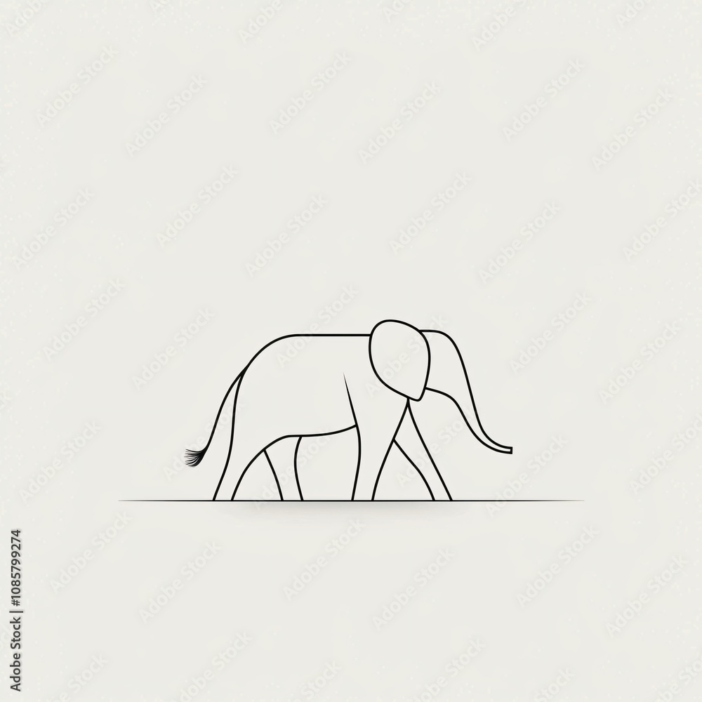 Minimalist Black and White Line Art of an Elephant in a Modern Setting Art Illustration Minimalist Design Nature Concept Minimalist Black and White Line Art of an Elephant in a Modern Setting Art Illustration Minimalist Design Nature Concept
