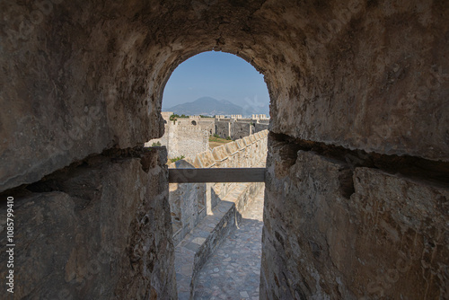 Obraz na płótnie Stone walls of Mamure Castle on Mediterranean coast. Anamur, Mersin Province, Turkey. w salonie