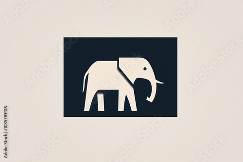 Creating a Minimalist Elephant Design Using Negative Space in Graphic Art for Modern Home Decor photo