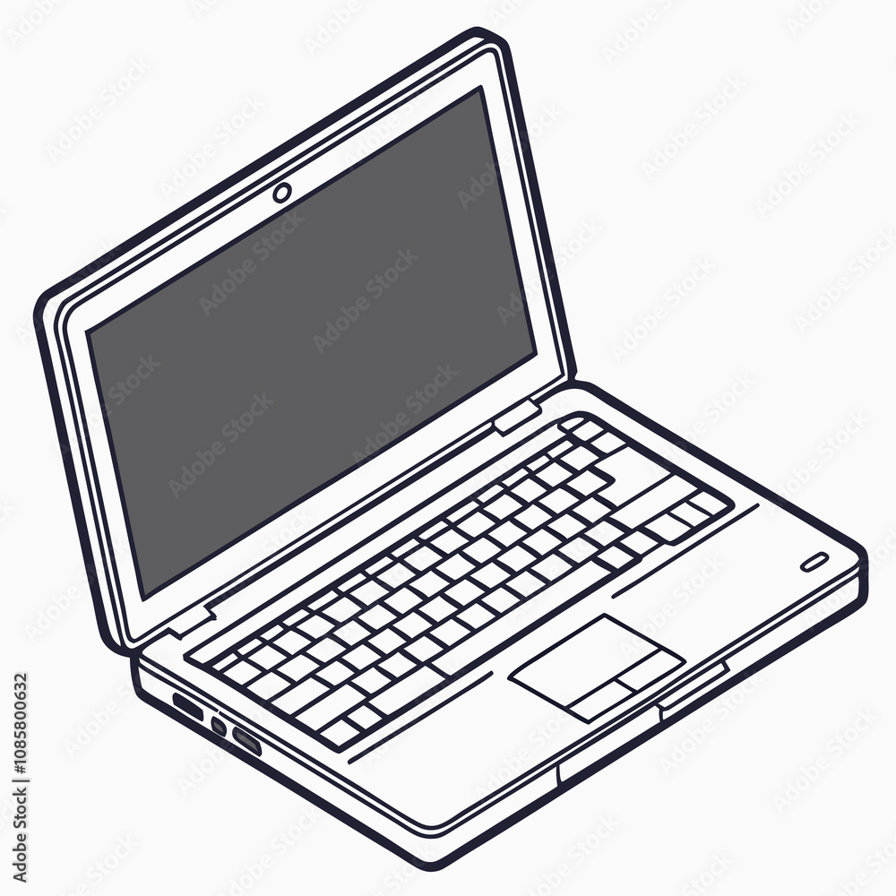 laptop isolated on white background