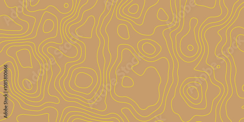 Wave Line topography map contour texture terrain lines and strokes color background, geographic mountain relief abstract lines seamless pattern vector background.