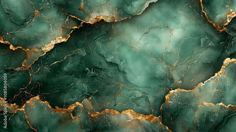 A green and gold marble texture with intricate patterns and natural veining. A green and gold marble texture with intricate patterns and natural veining.