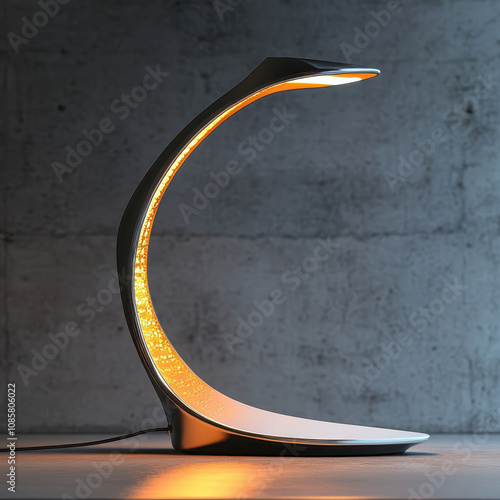 Golden Crescent Table Lamp photo