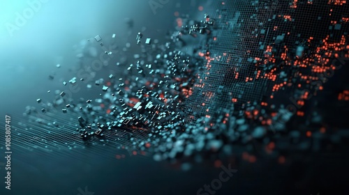 Wallpaper Mural Impact of failing exchange systems, digital glitches over stock symbols and graphs, 3D illustration Torontodigital.ca