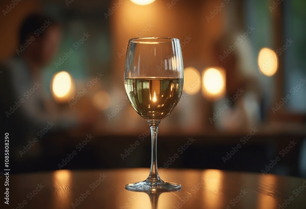 Glass of white wine on a blurred background Glass of white wine on a blurred background