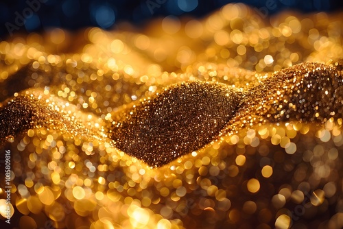 Sparkling Golden Glitter Abstract for Festive Backgrounds and Designs