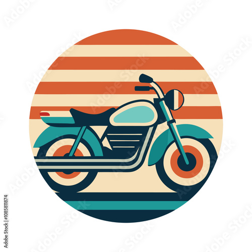 Vintage Motorcycle Vector - Retro Two-Wheeler Silhouette Design for T-Shirt, Classic Road Adventure Art