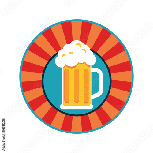 Beer Glass Vector - Frothy Drink Silhouette Design, Vintage Pub and Bar Art for Classic Beverage Lovers