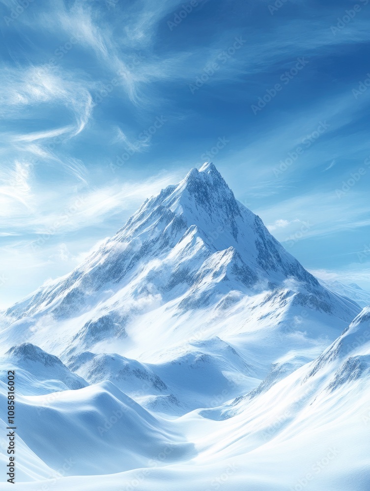 custom made wallpaper toronto digitalMountain with Snowy Peak and Blue Sky