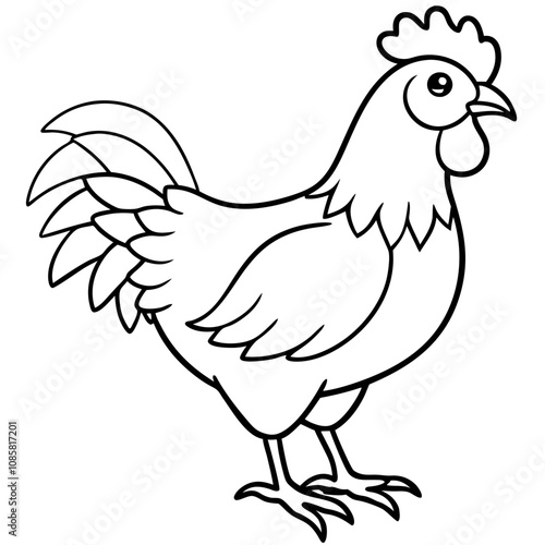 Chicken Silhouette, Vector Illustration